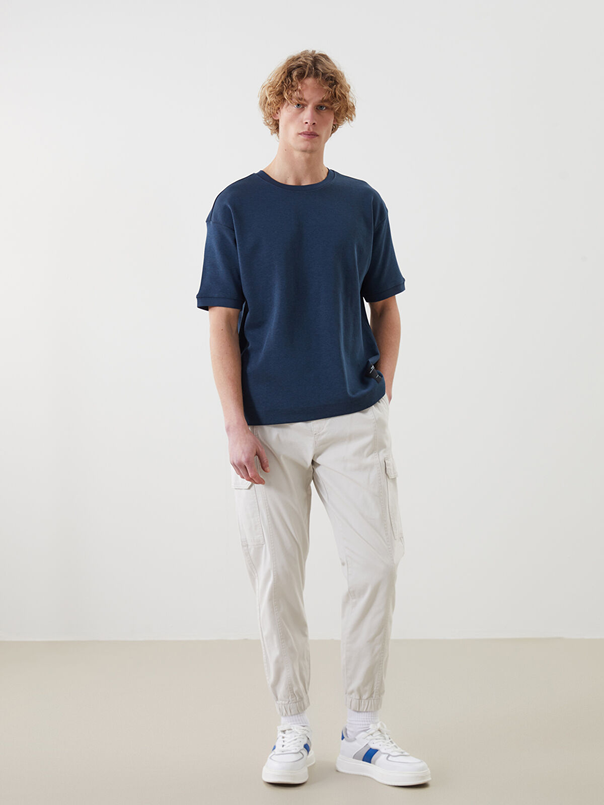 XSIDE Bej Standart Kalıp Gabardin Erkek Jogger Pantolon - S53178Z8