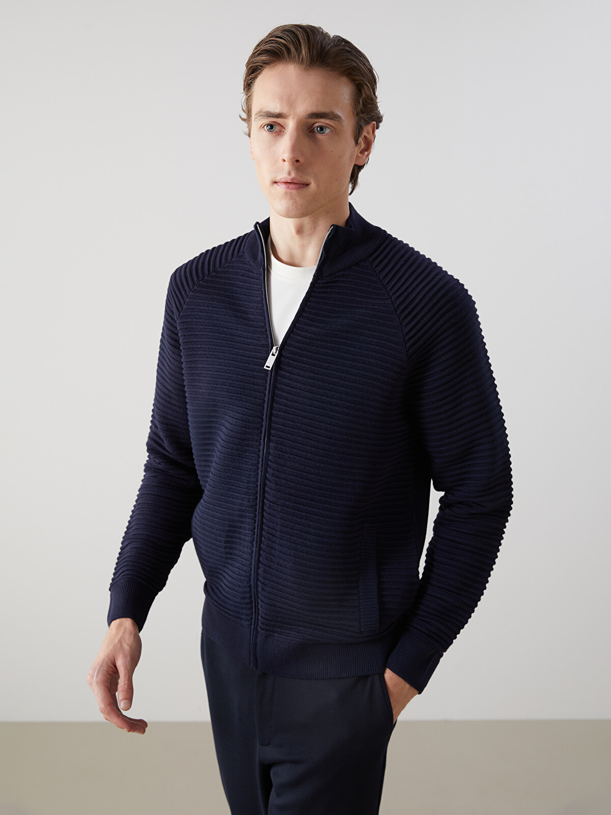 LCW Vision Regular Fit Funnel Neck Men's Knit Cardigan - S53347Z8
