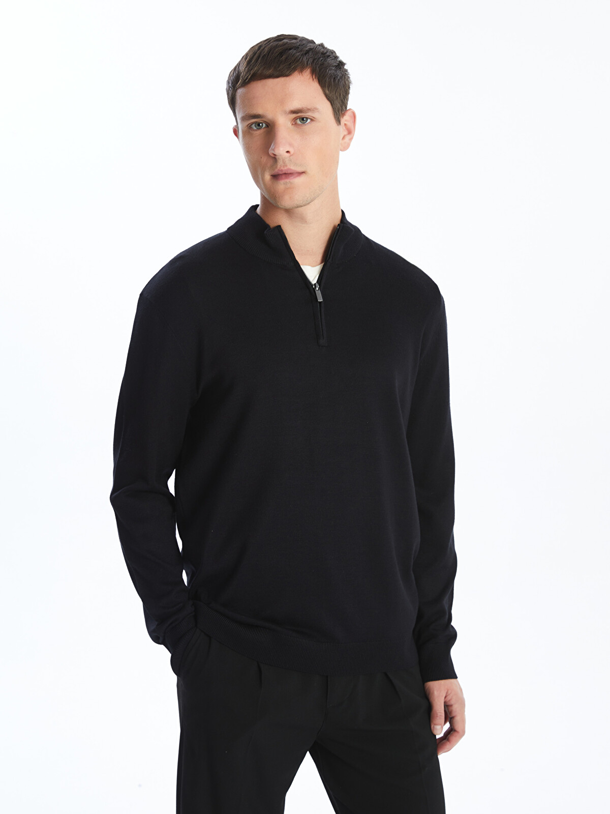 LCW Vision Funnel Neck Long Sleeve Men's Knitwear Sweater
