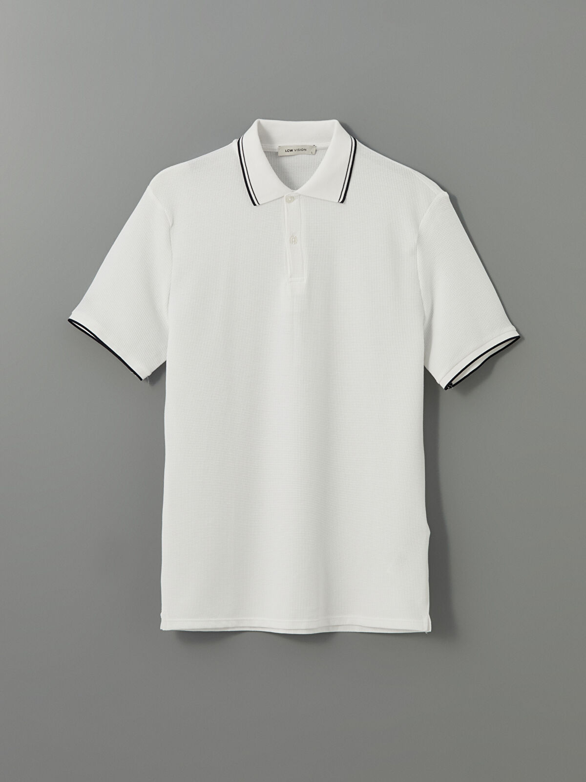 LCW Vision Polo Neck Men's Textured T-Shirt - S53482Z8-Q6K - LC