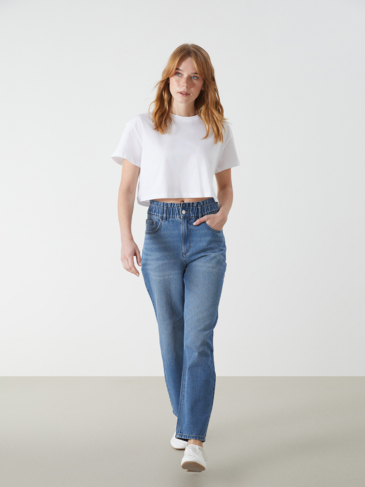 LCW Jeans Elasticated Waist Slouchy Fit Women's Jeans - S53567Z8