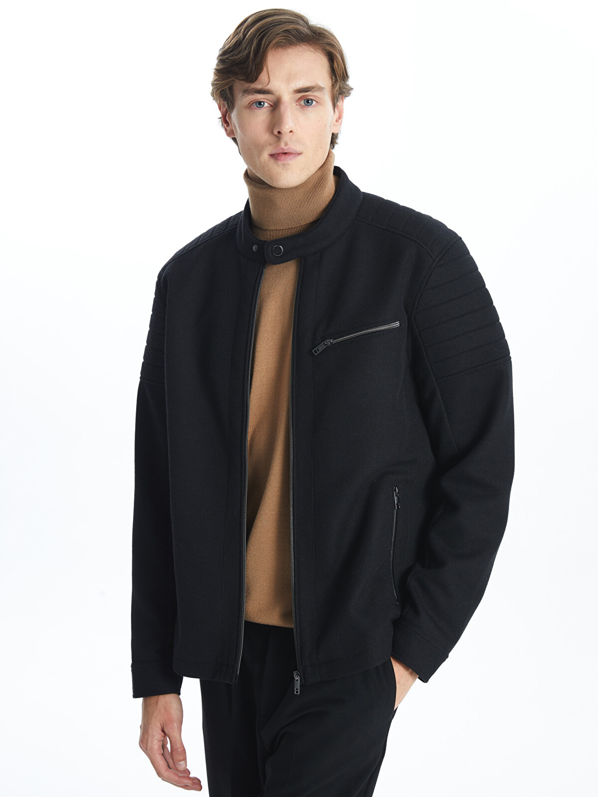 LCW Vision Slim Fit Biker Collar Men's Jacket - S53714Z8-CVL | LC