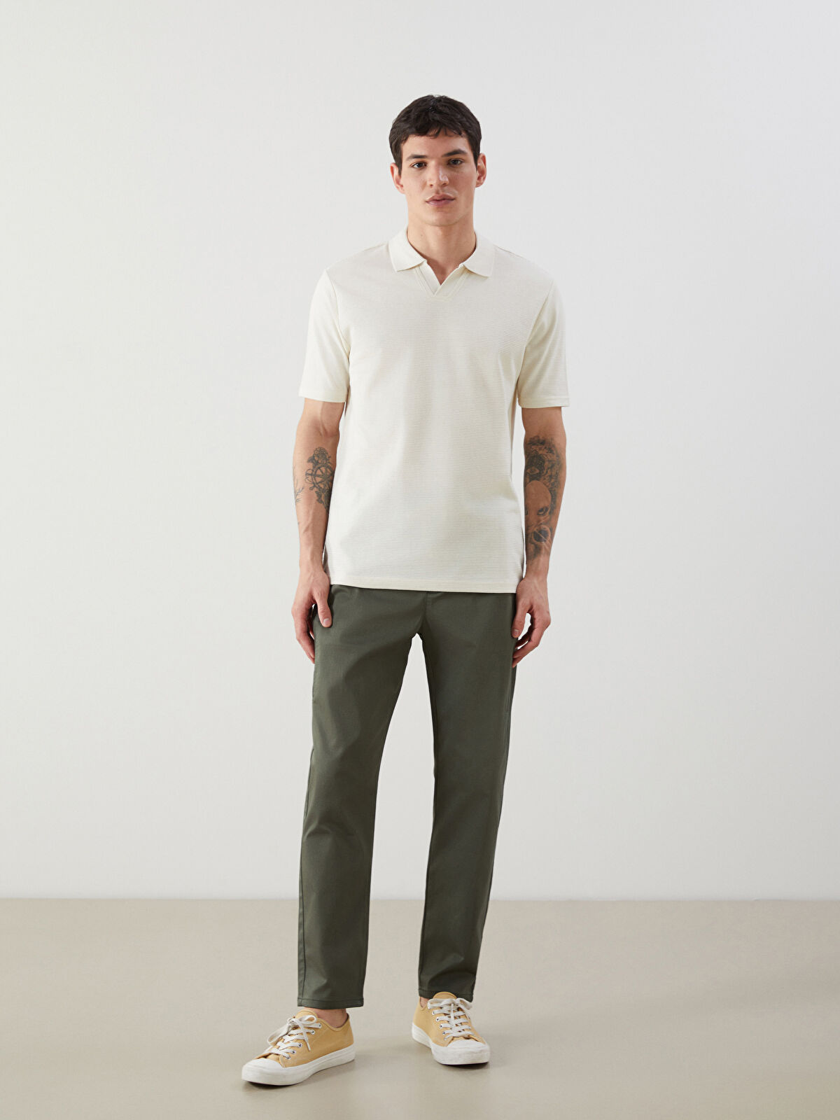 【KIXI】★(UNISEX) Mix material side line maxi pants XSIDE Slim Fit Men's Trousers -S53929Z8-SAY - LC Waikiki