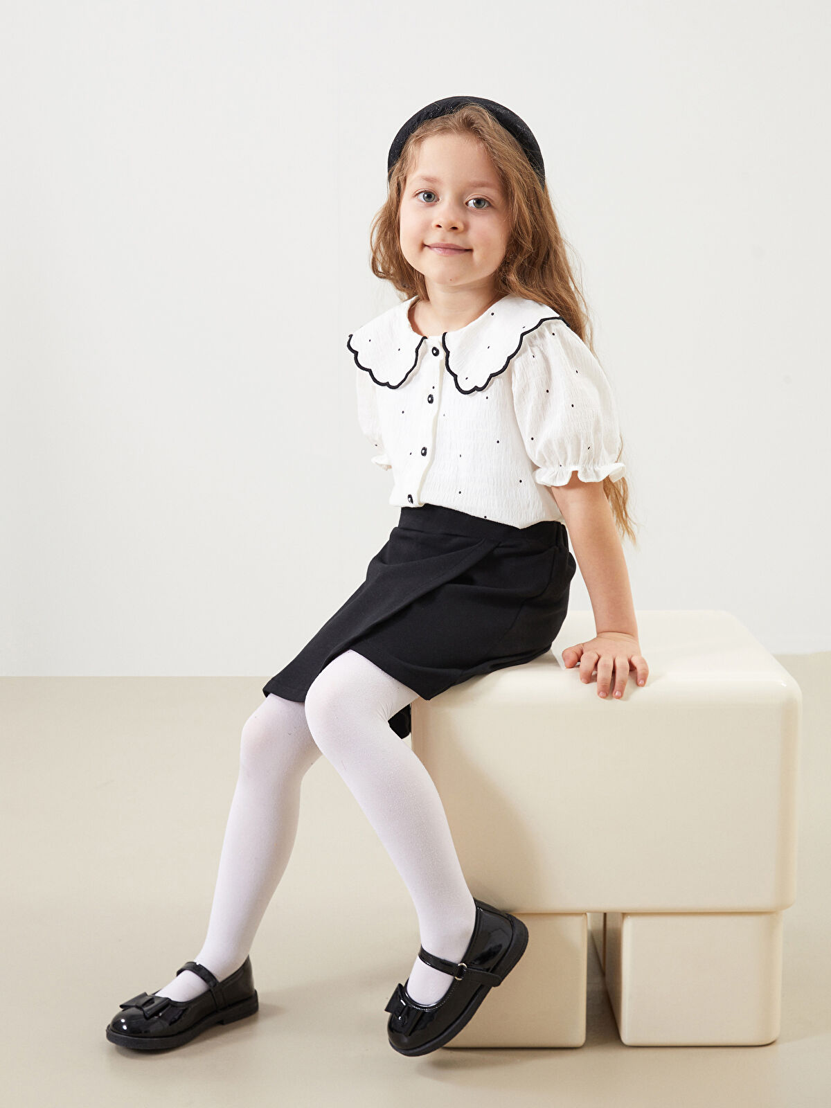【K-girls】 LCW Kids Peter Pan Collar Girls' Shirt and Skort 2 Pack