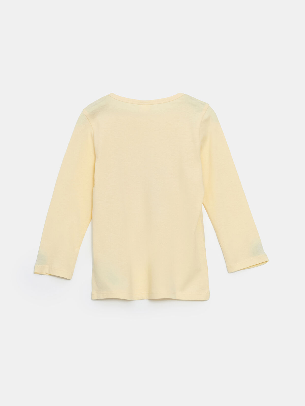 LCW Kids Sarı Bisiklet Yaka Baskılı Kız Çocuk Pijama Takımı