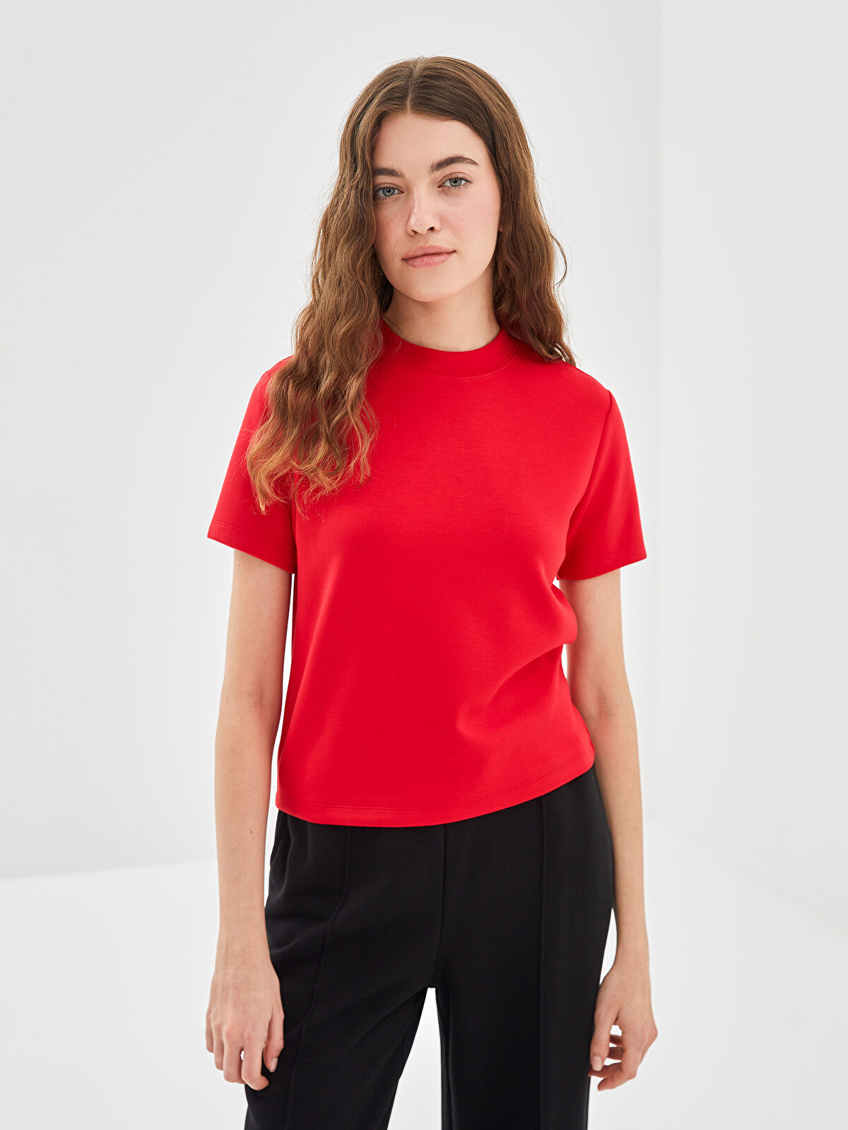 LCW Vision Funnel Neck Women's T-Shirt - S54618Z8-HMW - LC Waikiki