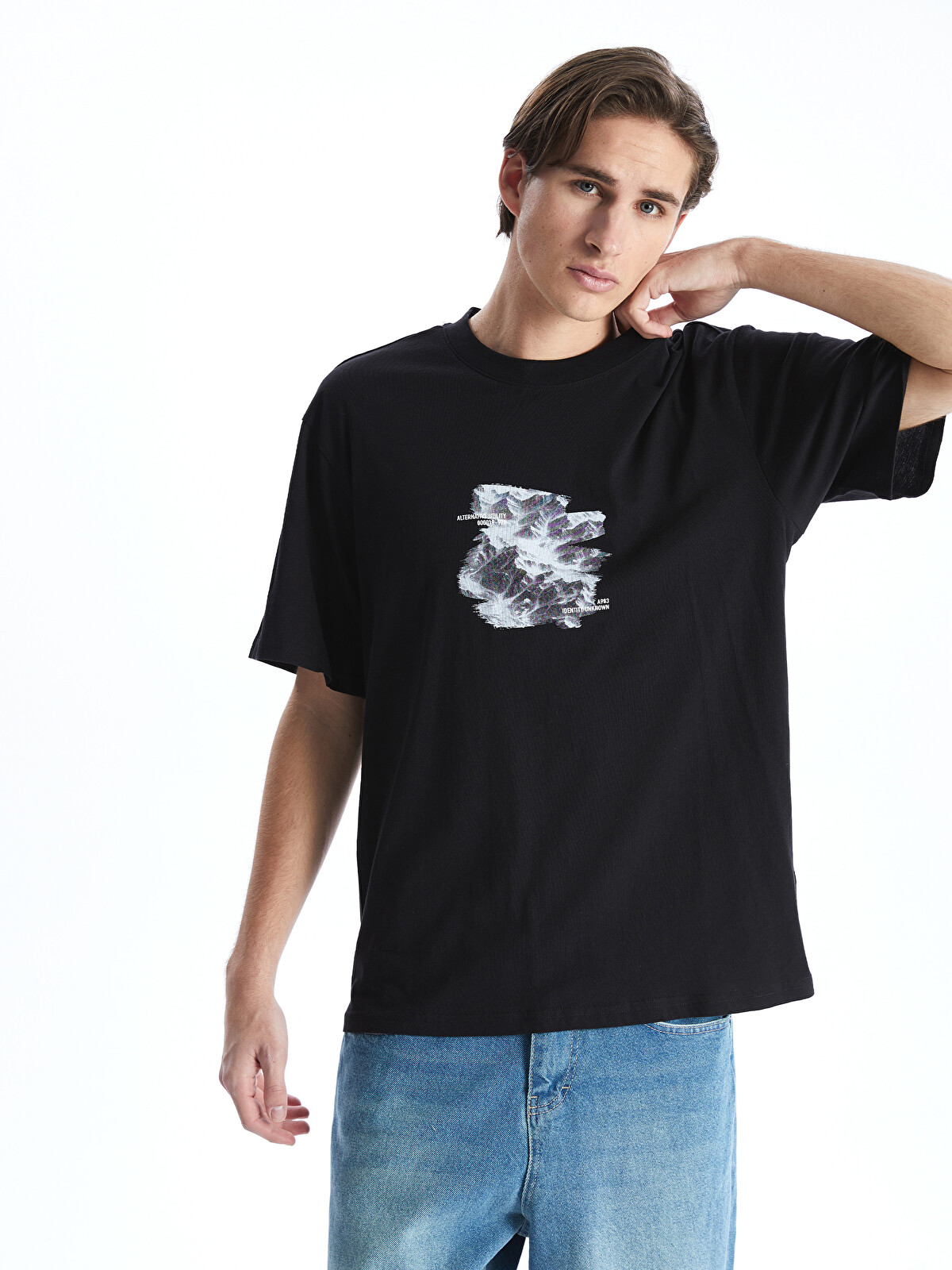 XSIDE Crew Neck Short Sleeve Printed Combed Cotton Men's T-shirt