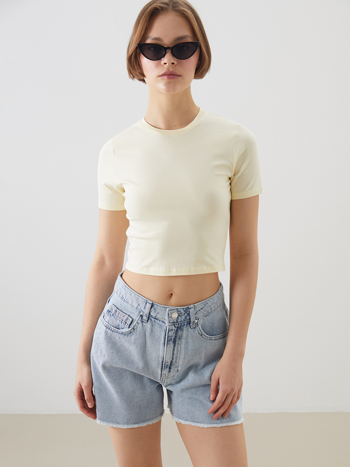XSIDE Woman Yellow T-shirt - S54675Z8-DJQ | LC Waikiki