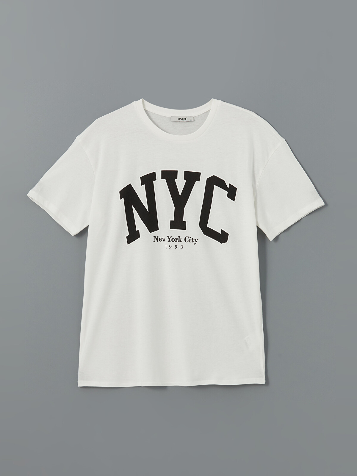XSIDE Beyaz Bisiklet Yaka New York City Baskılı Kadın Tişört