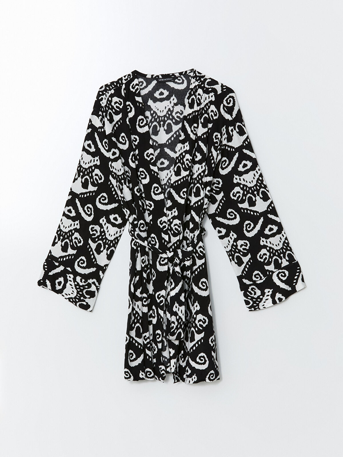 LCW Modest Shawl Collar Patterned Oversize Women's Kimono
