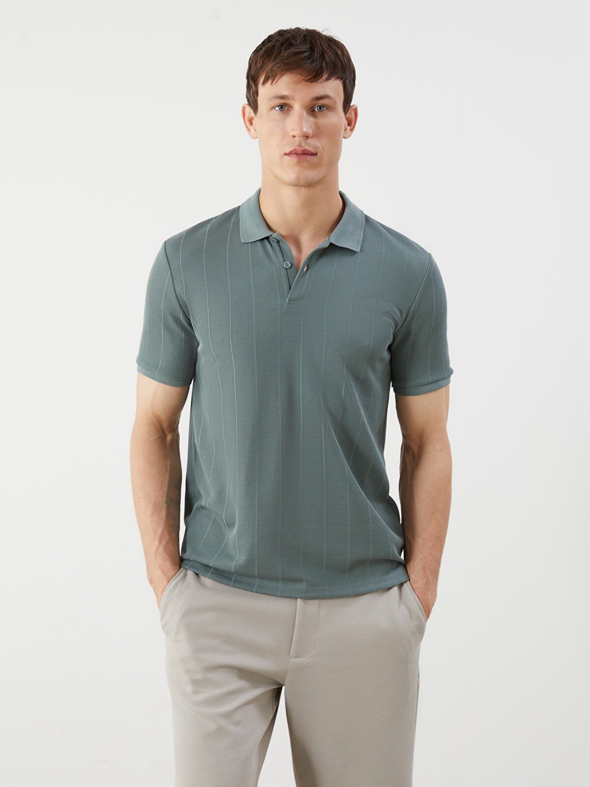 LCW Vision Polo Neck Short Sleeve Men's T-shirt - S54864Z8-ZPA