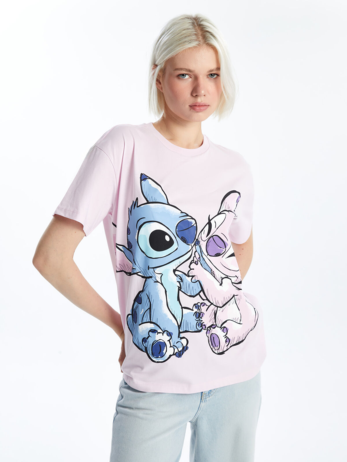 XSIDE Crew Neck Lilo & Stitch Printed Women's T-Shirt