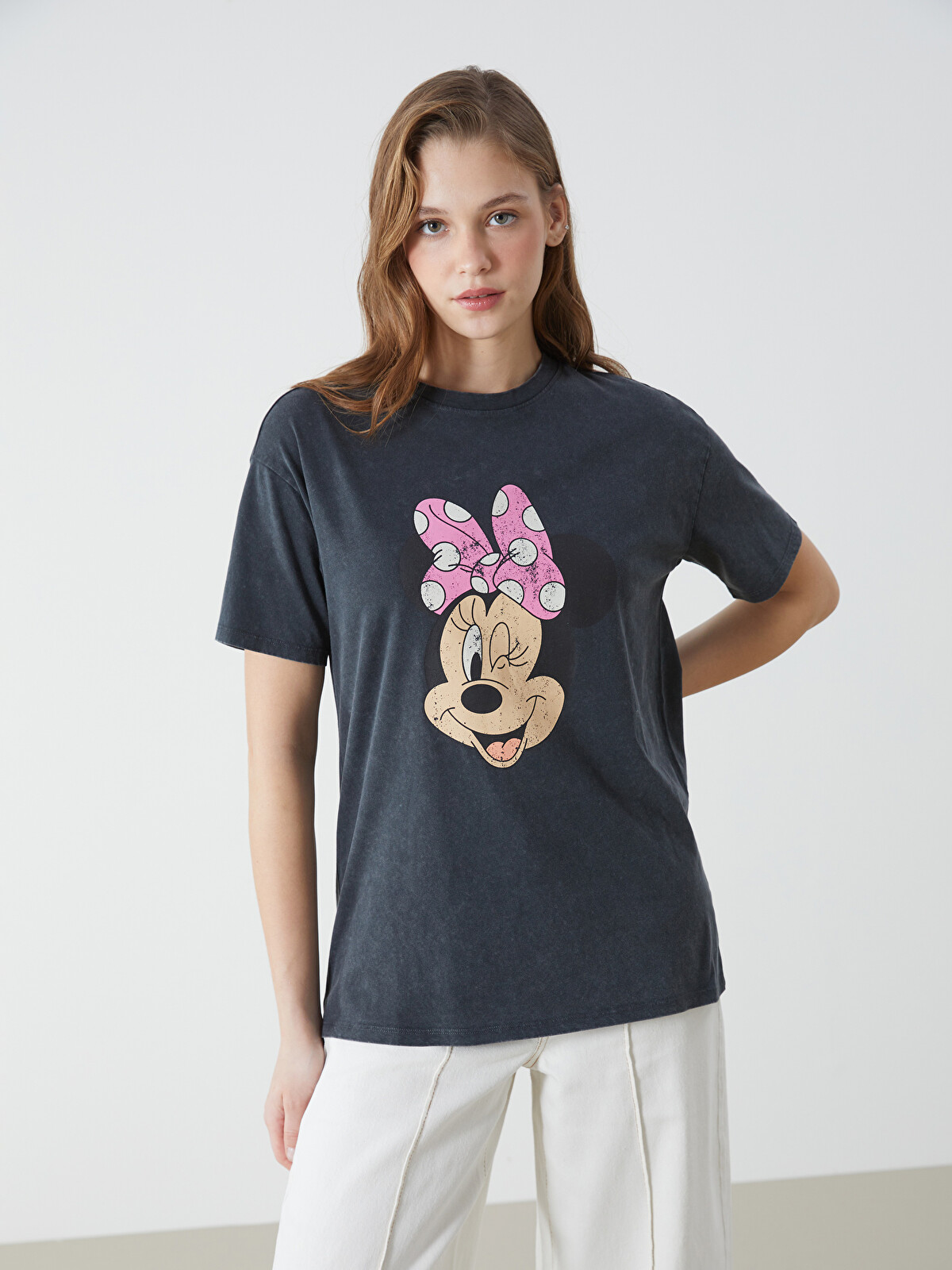 Minnie✌︎('ω'✌︎ )出品 LCW Modest Crew Neck Minnie Mouse Printed Women's T-Shirt