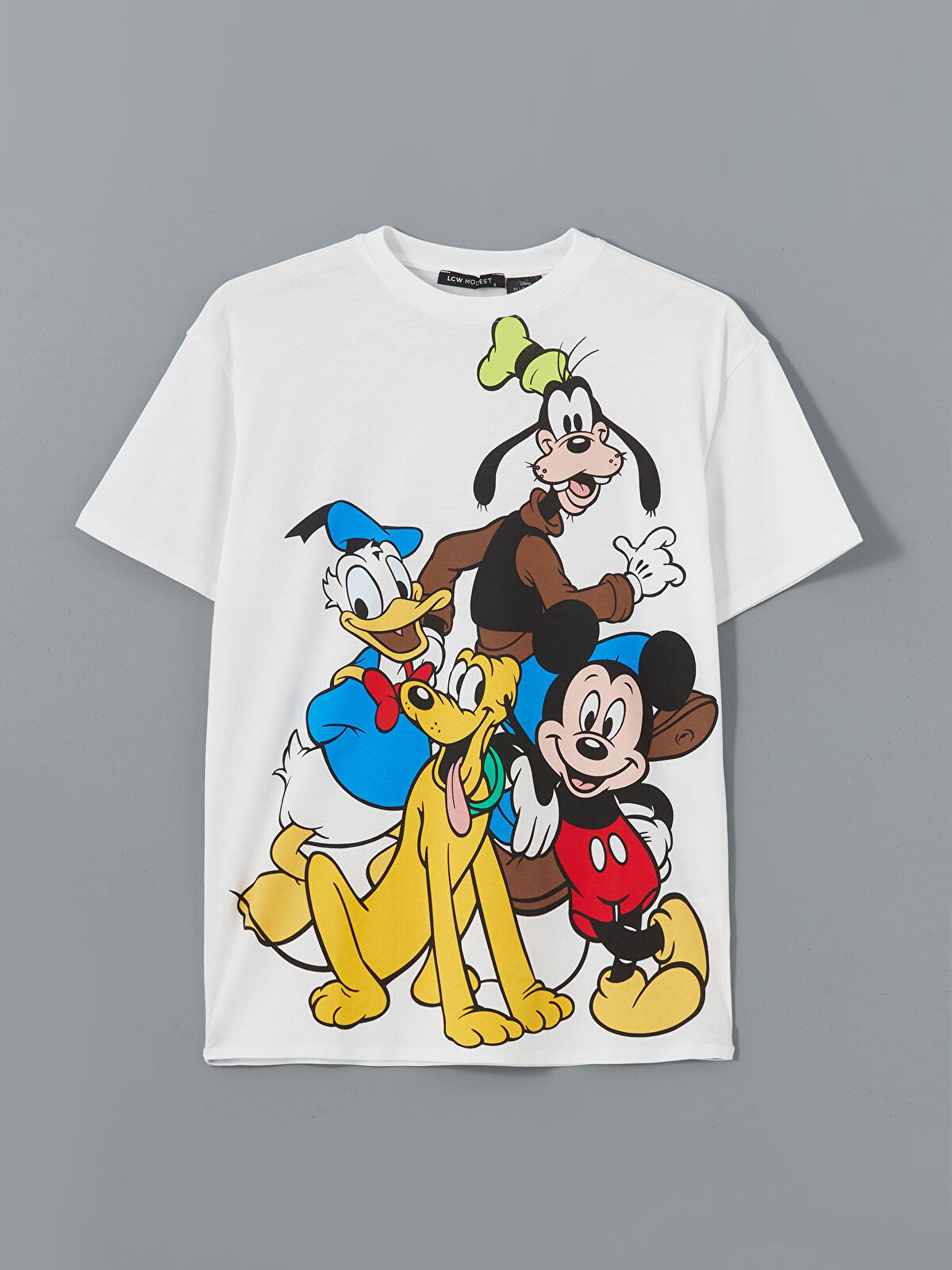 LCW Modest Crew Neck Mickey Mouse Printed Women's T-Shirt