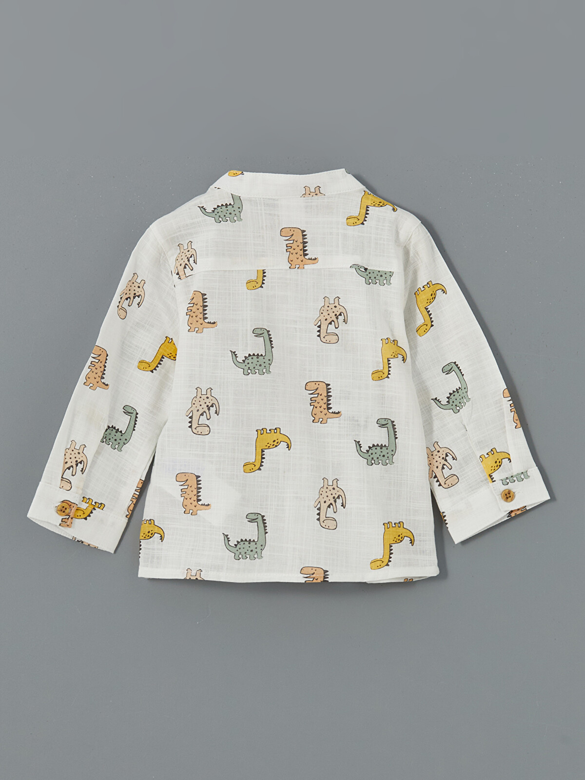 LCW baby Ekru Dinozor Baskılı Erkek Bebek Gömlek - S55429Z1-LRA | LCW