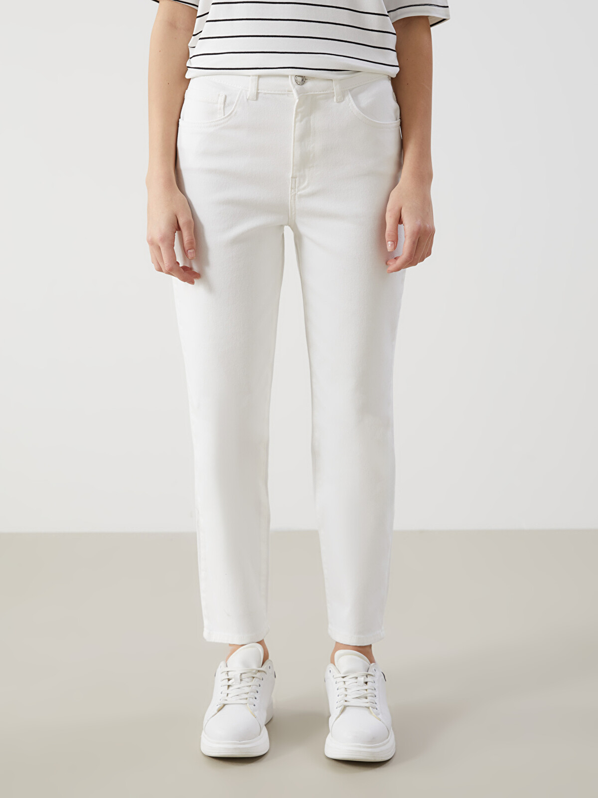 LCW Jeans Beyaz Straight Fit Kadın Jean Pantolon - S55561Z8-844 | LCW