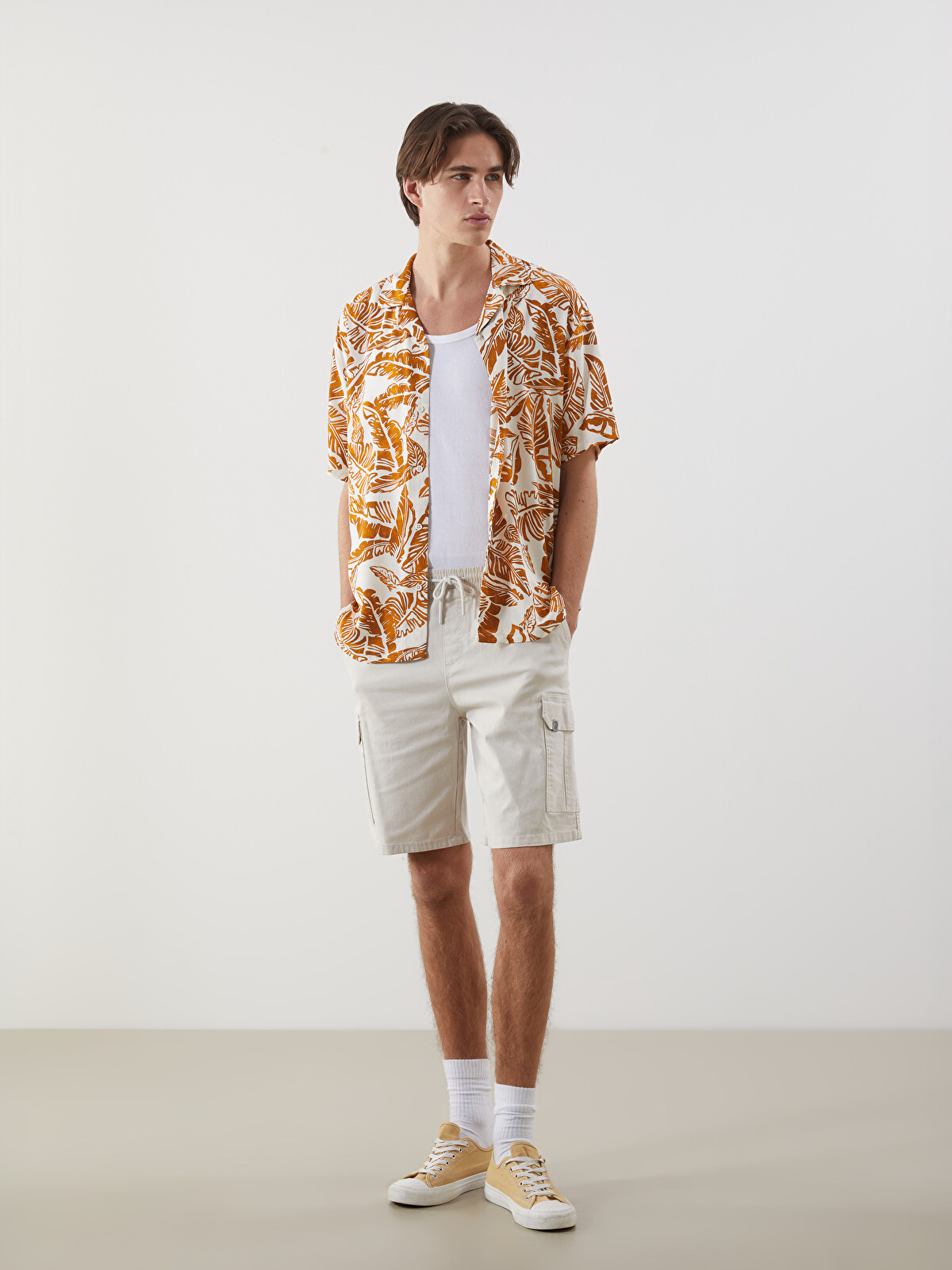 XSIDE Standard Fit Twill Men's Cargo Shorts - S55665Z8-R7Z - LC