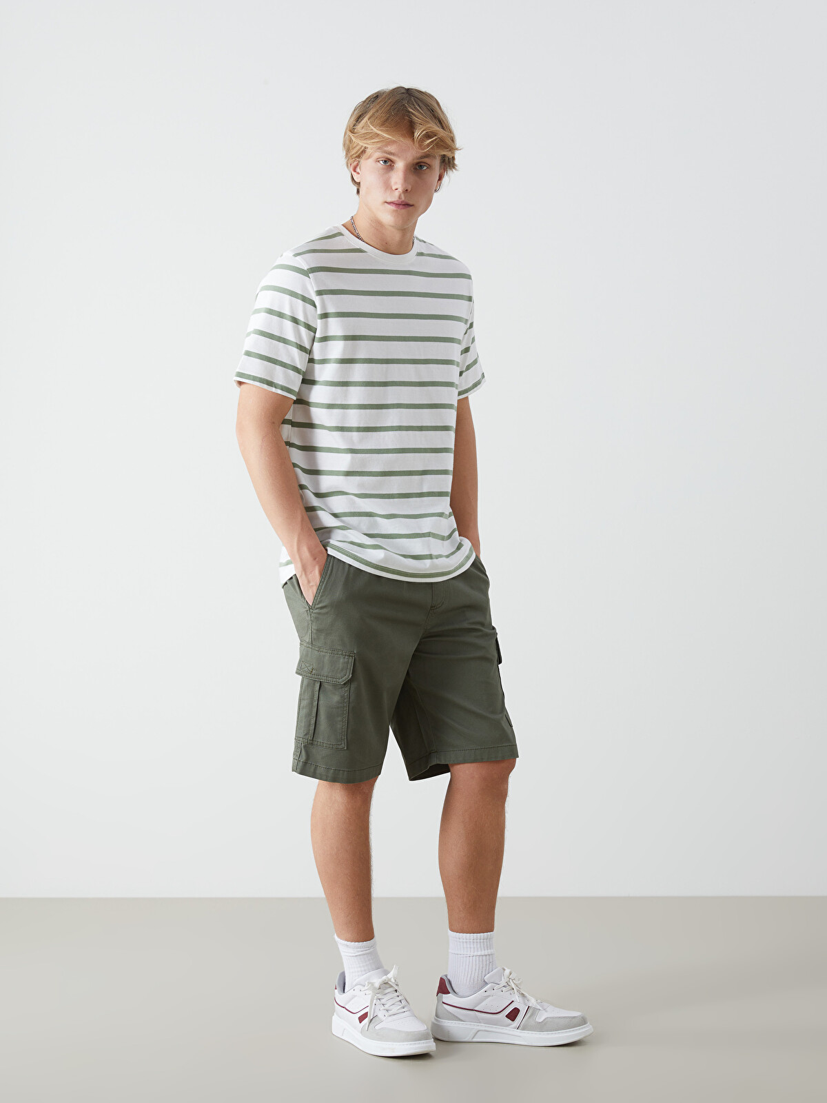 XSIDE Standard Fit Twill Men's Cargo Shorts - S55665Z8-SAY - LC