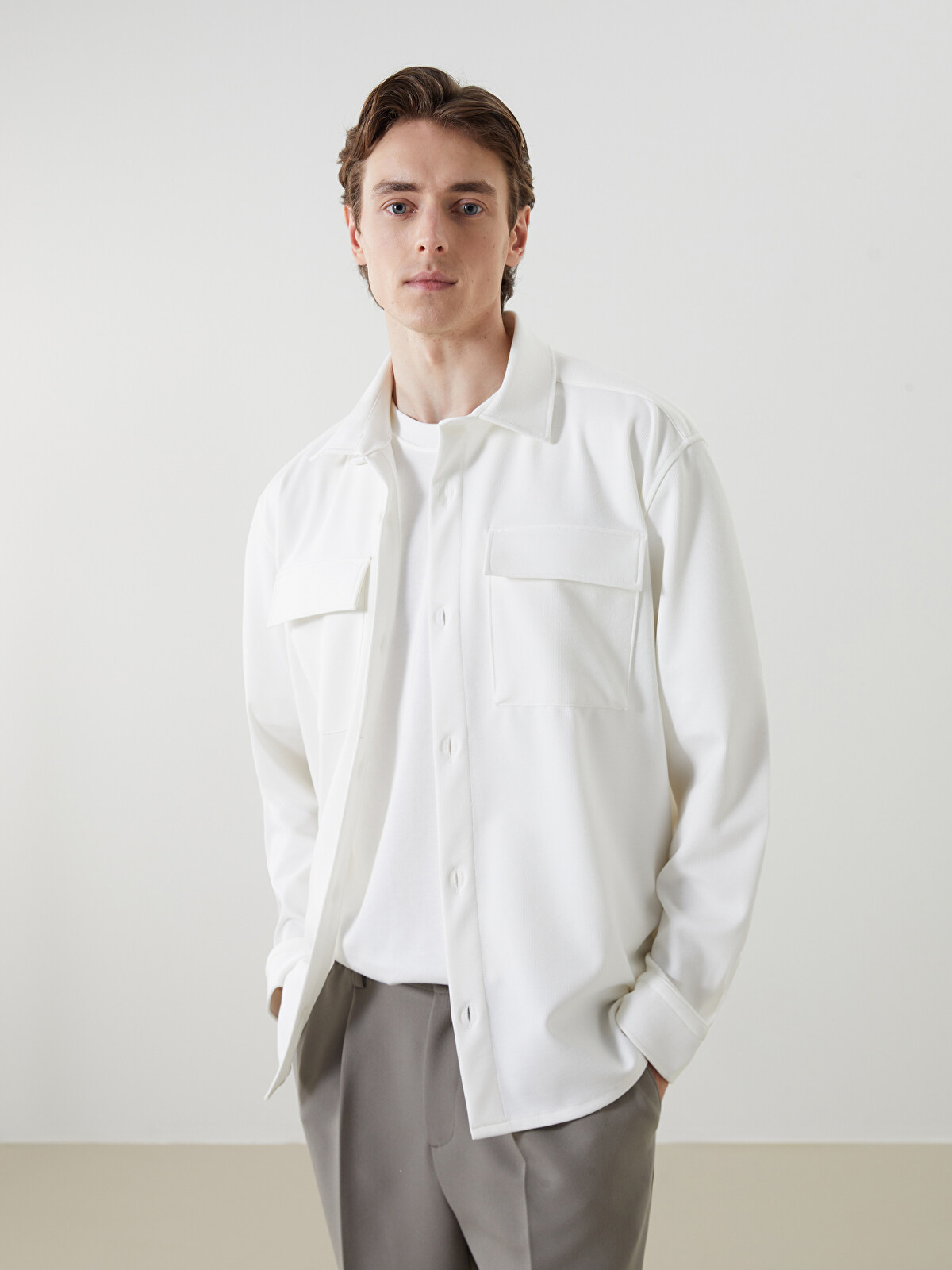 LCW Vision Regular Fit Uzun Kollu Erkek Gömlek Ceket