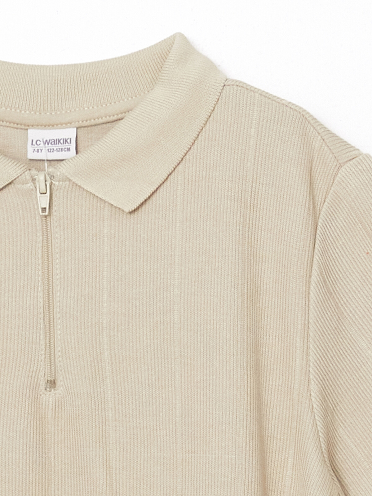 LCW Kids Haki Polo Yaka Dokulu Erkek Çocuk Tişört - S55736Z4-FN0 | LCW
