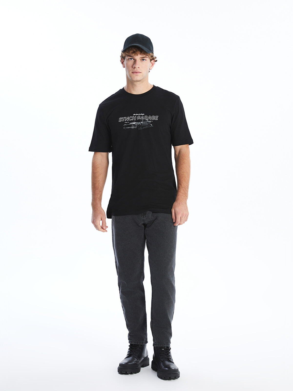 XSIDE Crew Neck Short Sleeve Printed Combed Cotton Men's T-shirt