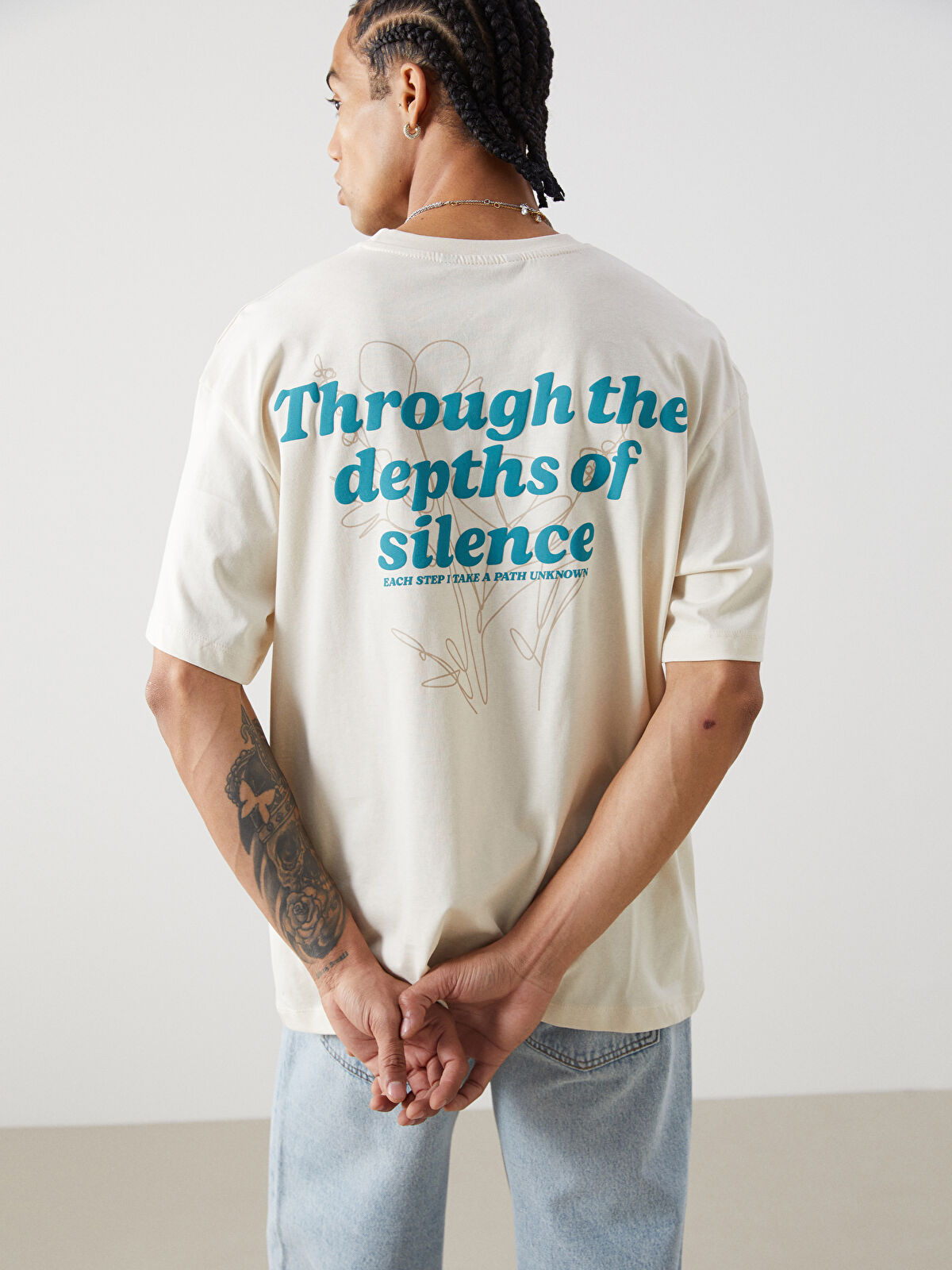 XSIDE Crew Neck Short Sleeve Printed Combed Cotton Men's T