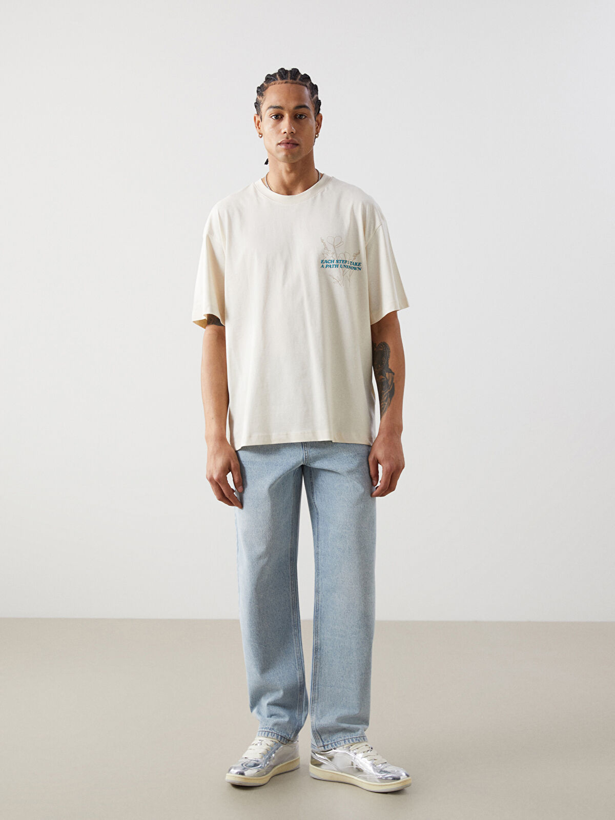 XSIDE Crew Neck Short Sleeve Printed Combed Cotton Men's T-shirt