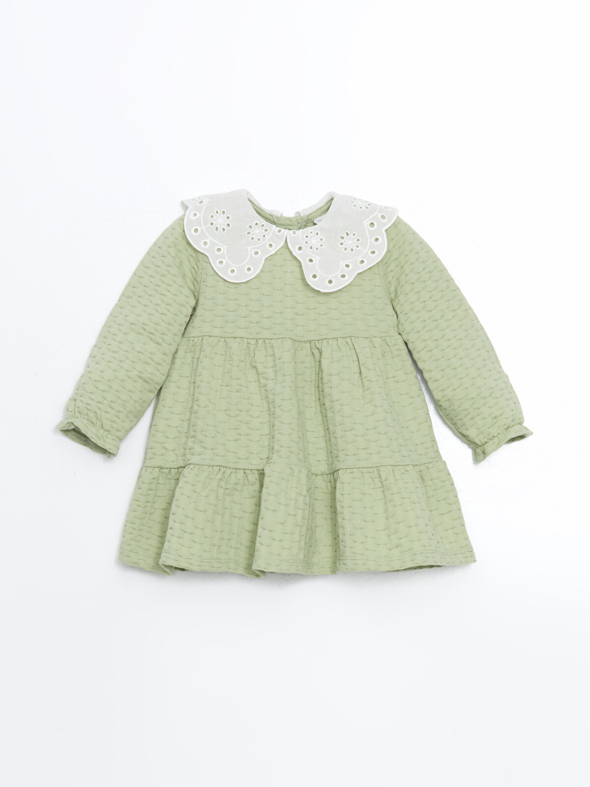 エリ♡ LCW baby Yeşil Bebe Yaka Nakışlı Kız Bebek Elbise - S55957Z1-FJY | LCW