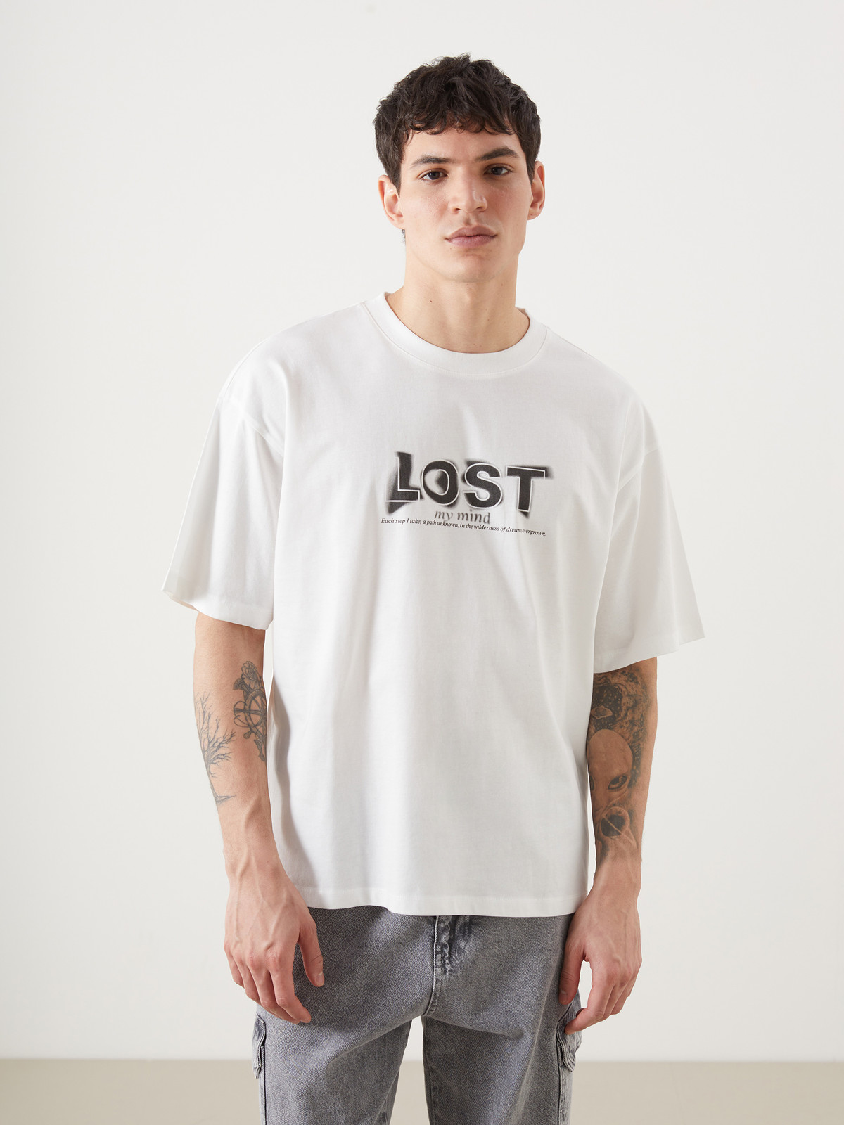 XSIDE Crew Neck Short Sleeve Printed Combed Cotton Men's T-shirt