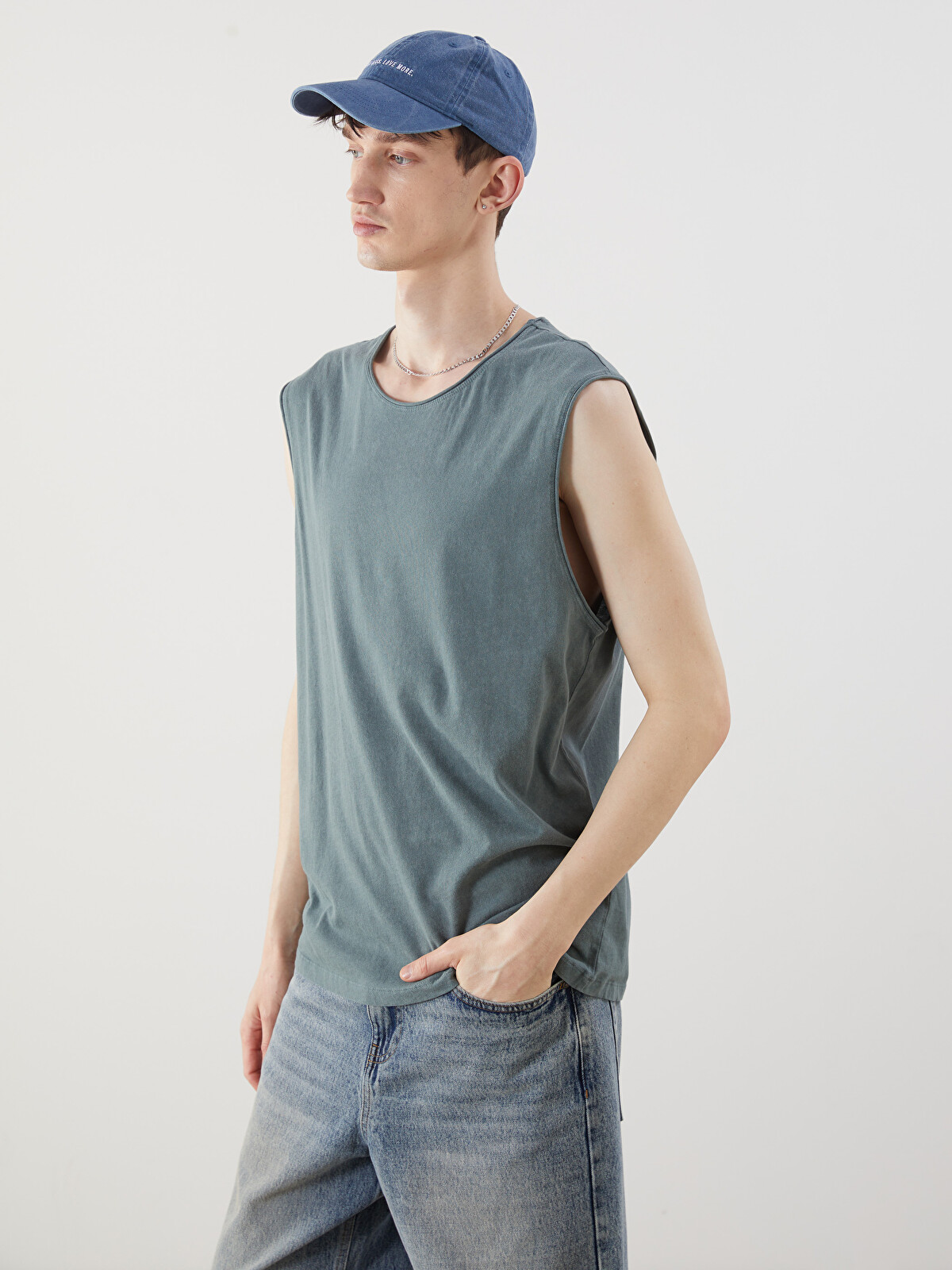XSIDE Crew Neck Men's Sleeveless T-Shirt - S55973Z8-H9D - LC Waikiki