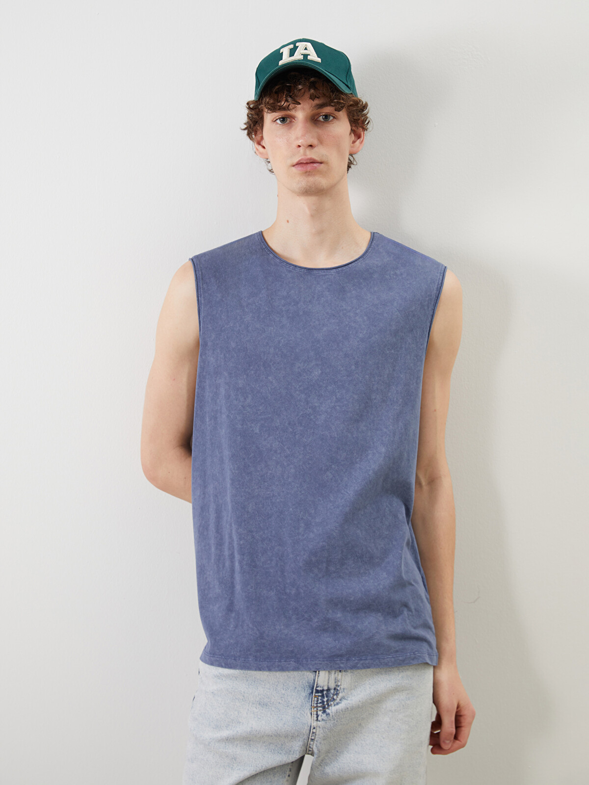 XSIDE Crew Neck Men's Sleeveless T-Shirt - S55973Z8-YMY - LC Waikiki