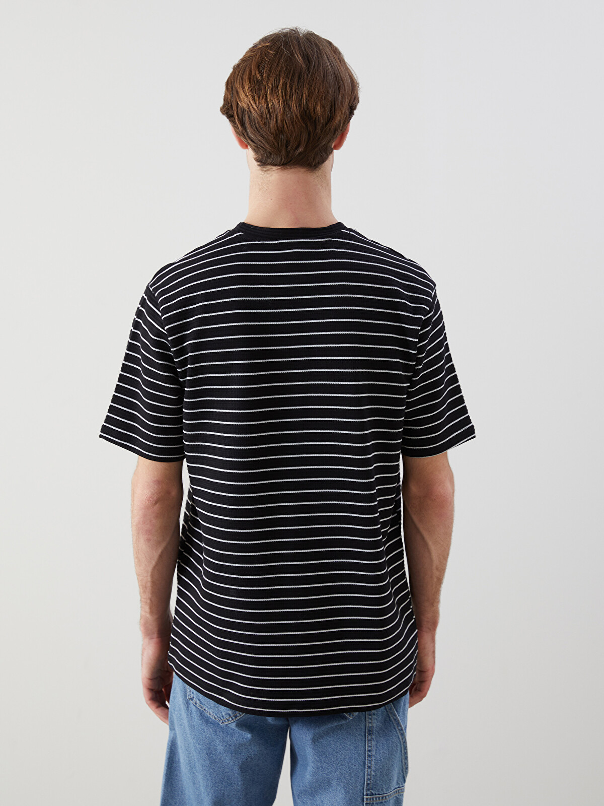 XSIDE Crew Neck Short Sleeve Striped Jersey Men's T-shirt
