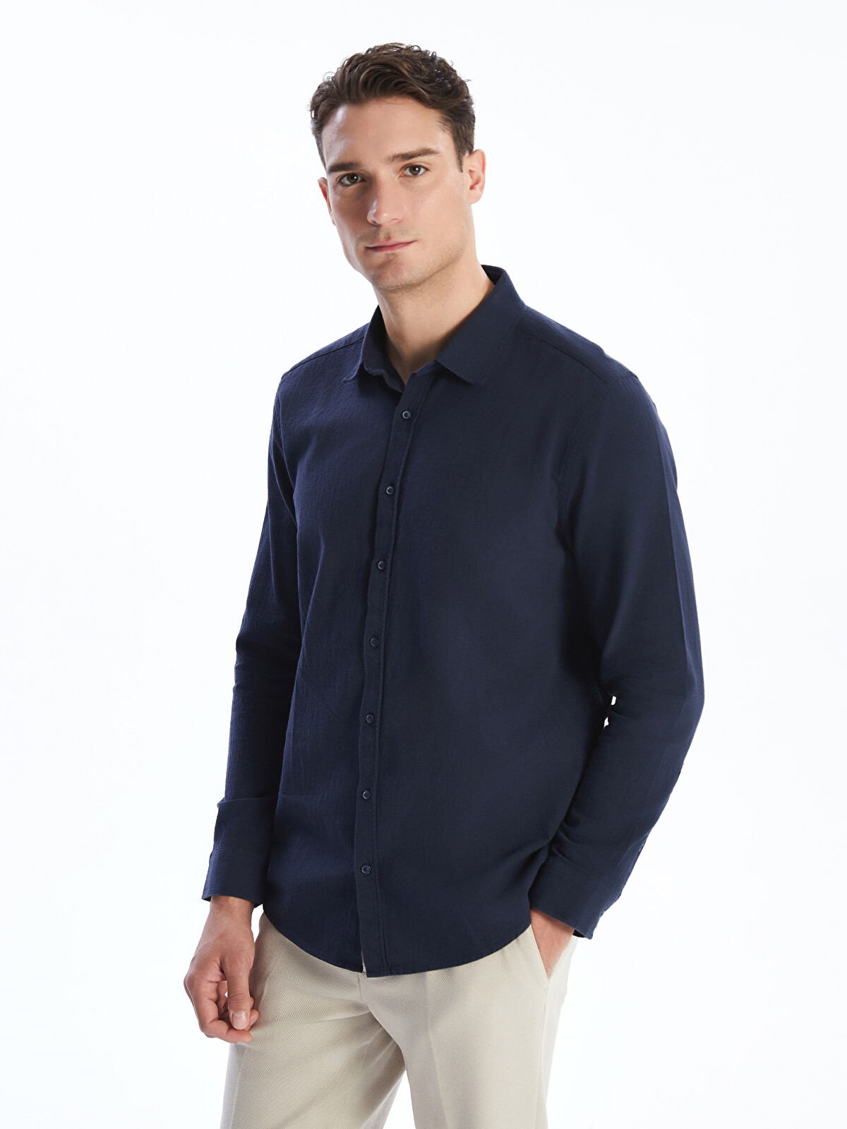 SOUTHBLUE Slim Fit Long Sleeve Dobby Men's Shirt - S56026Z8-RFH