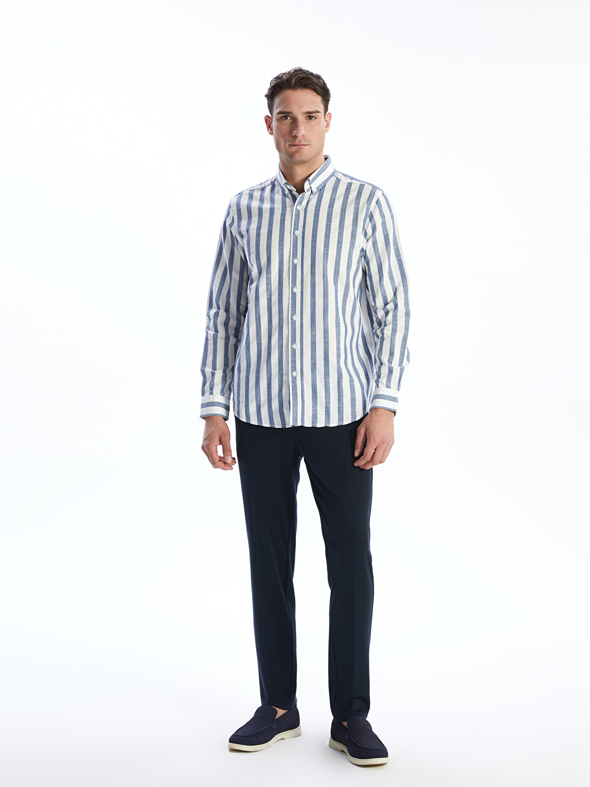 SOUTHBLUE Regular Fit Long Sleeve Striped Men's Shirt - S56031Z8