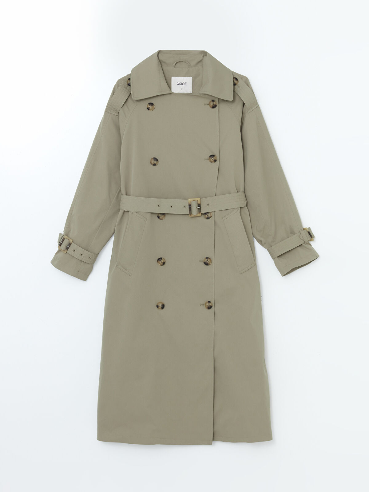 XSIDE Haki Ceket Yaka Oversize Kadın Trençkot - S56096Z8-KEL | LCW