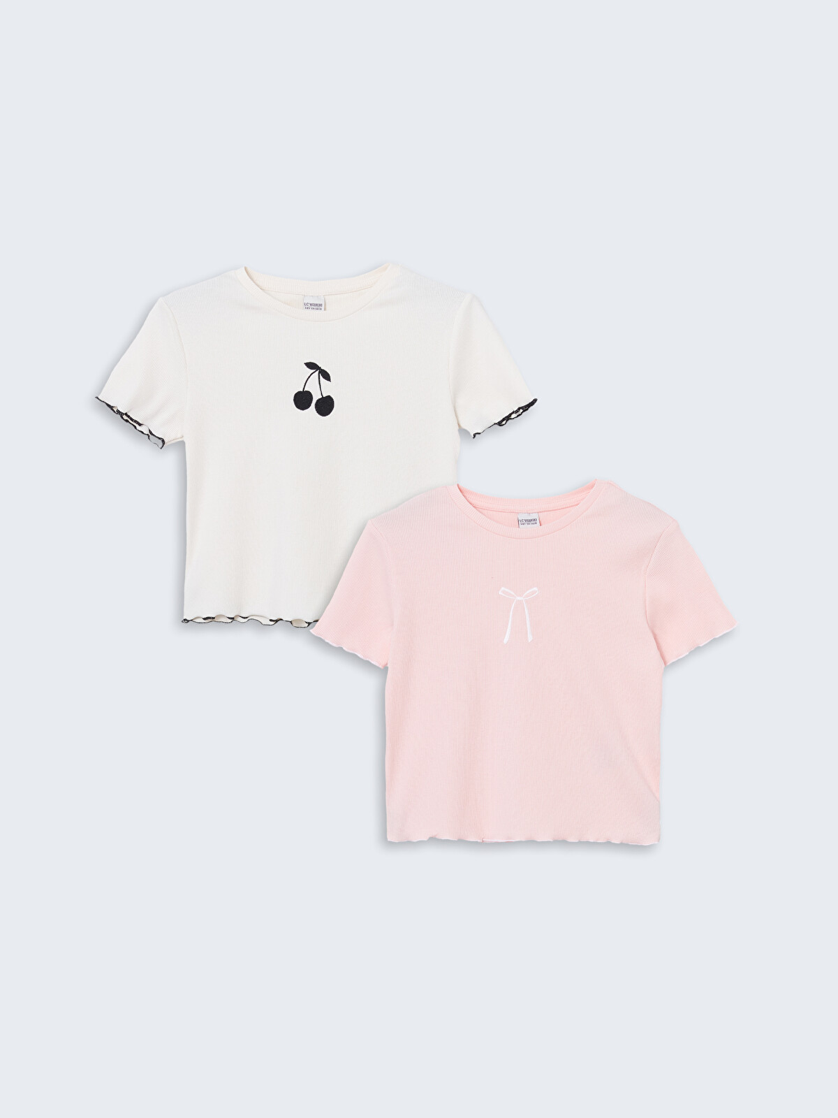 LCW Kids Crew Neck Girls' T-shirt Set (2 Pieces) - S56217Z4-FRA