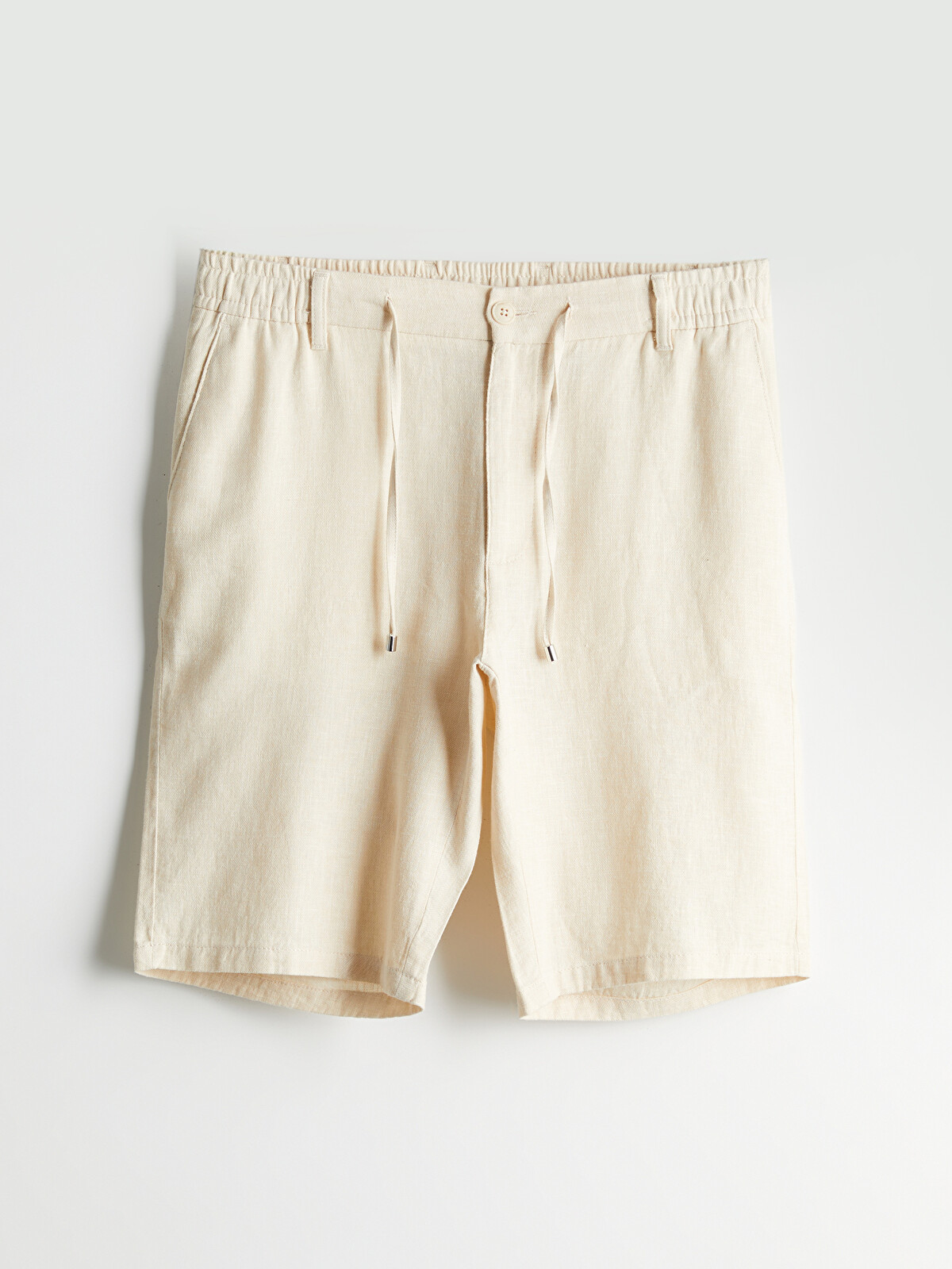 メンズウェア #ADJUSTABLE SHORTS - BEIGE - LCW Vision Standard Fit Linen Blend Men's Shorts - S56474Z8-QRF