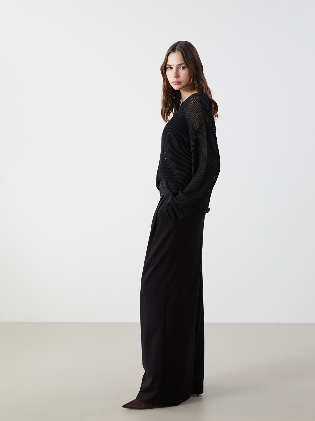 【VWZMA-5】V.A.I SEX & RELIGION Lサイズ 黒 LCW Vision Loose Fit Geniş Paça Kadın Pantolon - S56531Z8-CVL | LC