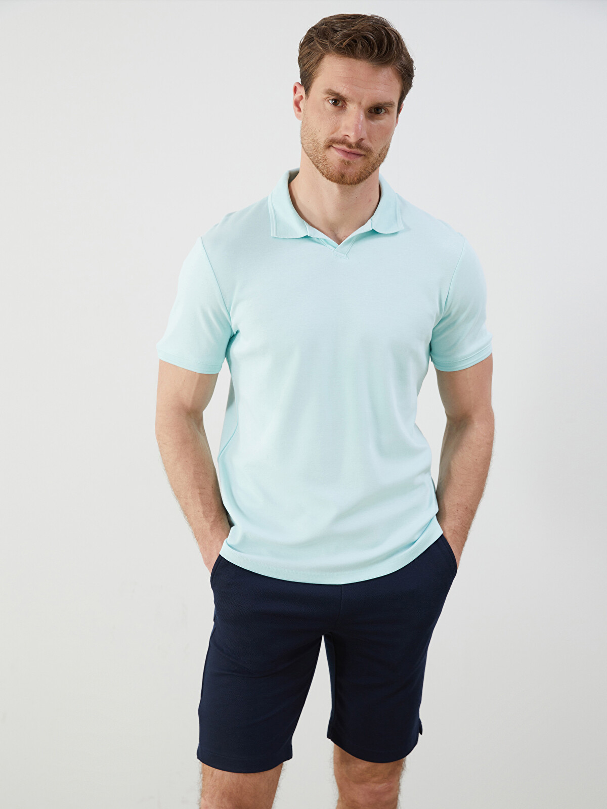 LCWAIKIKI Classic Polo Yaka Düz İnterlok Erkek Tişört - S56622Z8