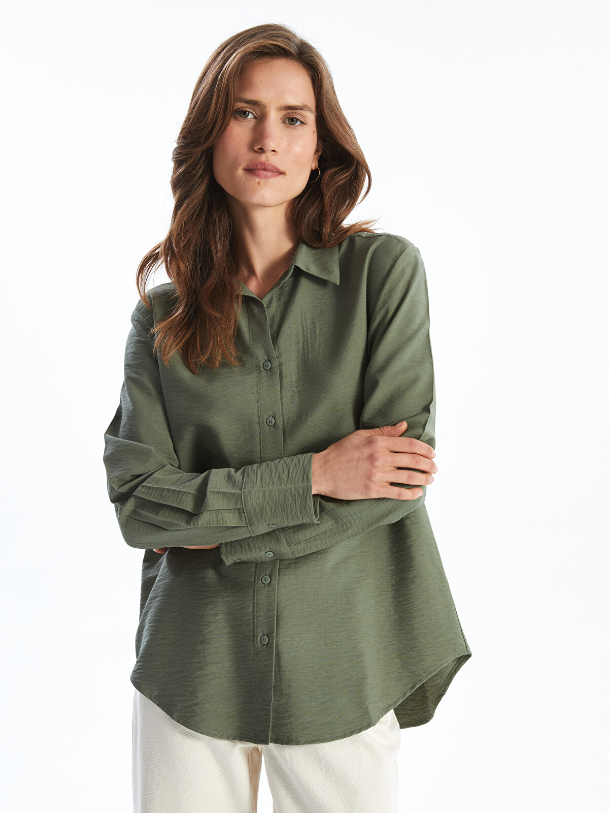 ちか　38 LCWAIKIKI Classic Loose Fit Women's Shirt - S56800Z8-GZA - LC Waikiki