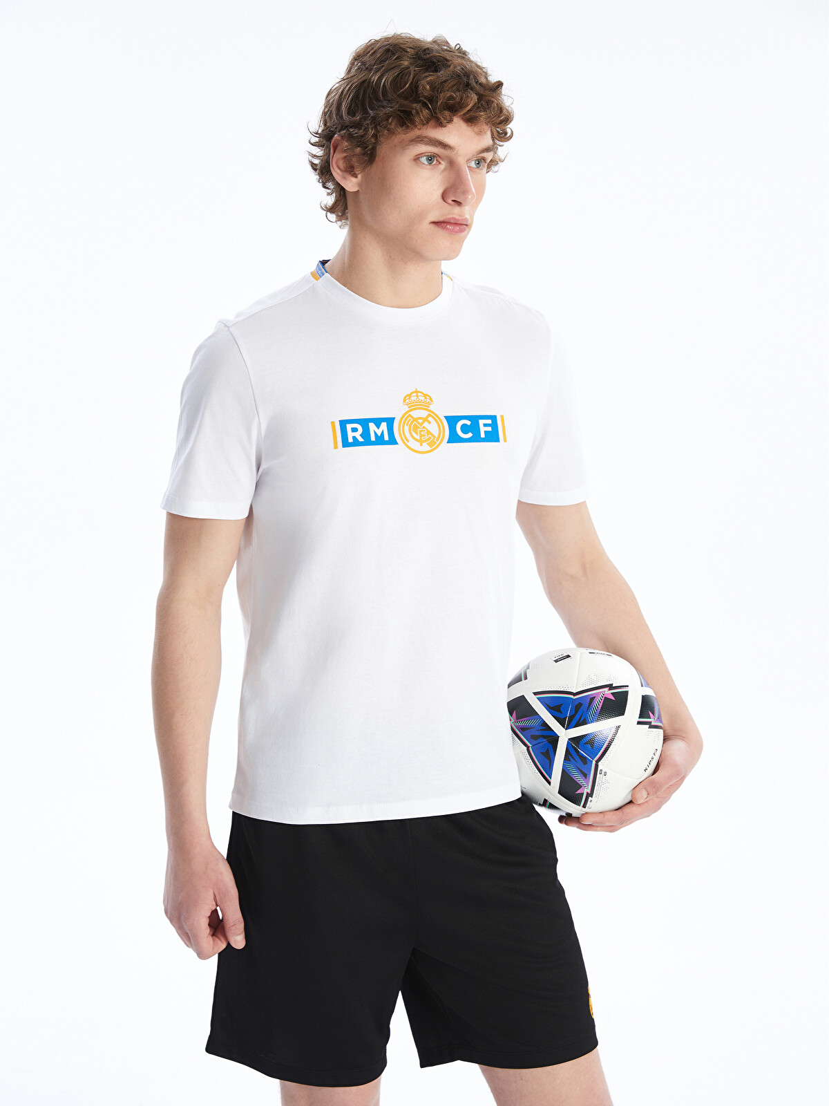 XSIDE ACTIVE Beyaz Bisiklet Yaka Real Madrid Baskılı Erkek