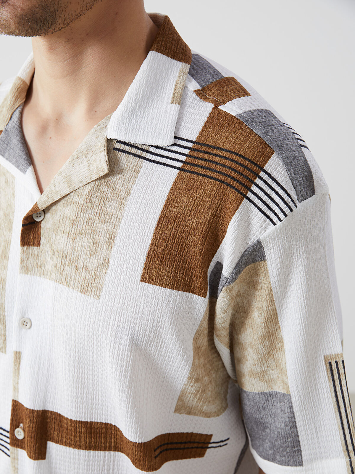 直営店に限定 Fit Regular Short -S57055Z8-Y0T Shirt Men's Patterned Sleeve トップス