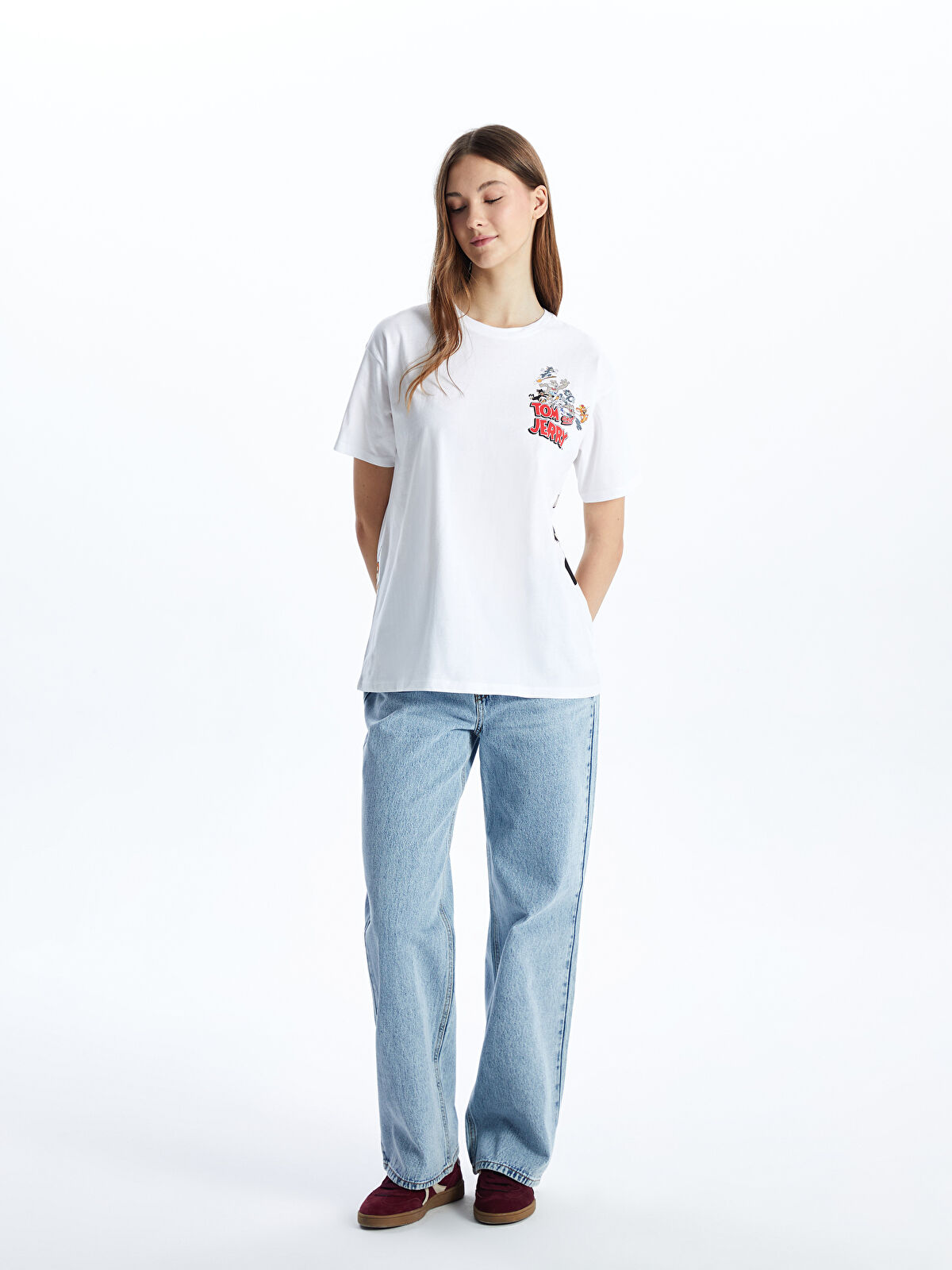 正規 Tom Neck Crew And -S57078Z8 T-Shirt Women's Printed Jerry トップス