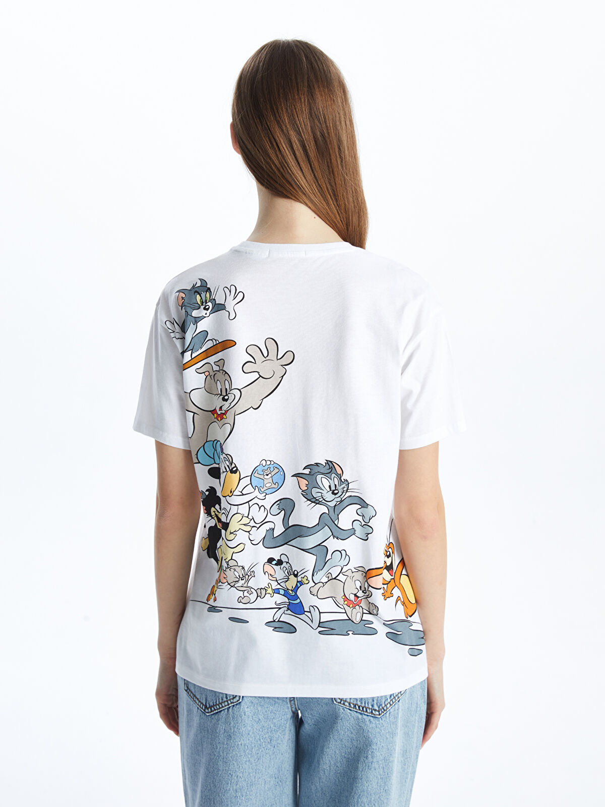 【新発売】 Tom Neck Crew XSIDE And T-Shirt Women's Printed Jerry ロッド