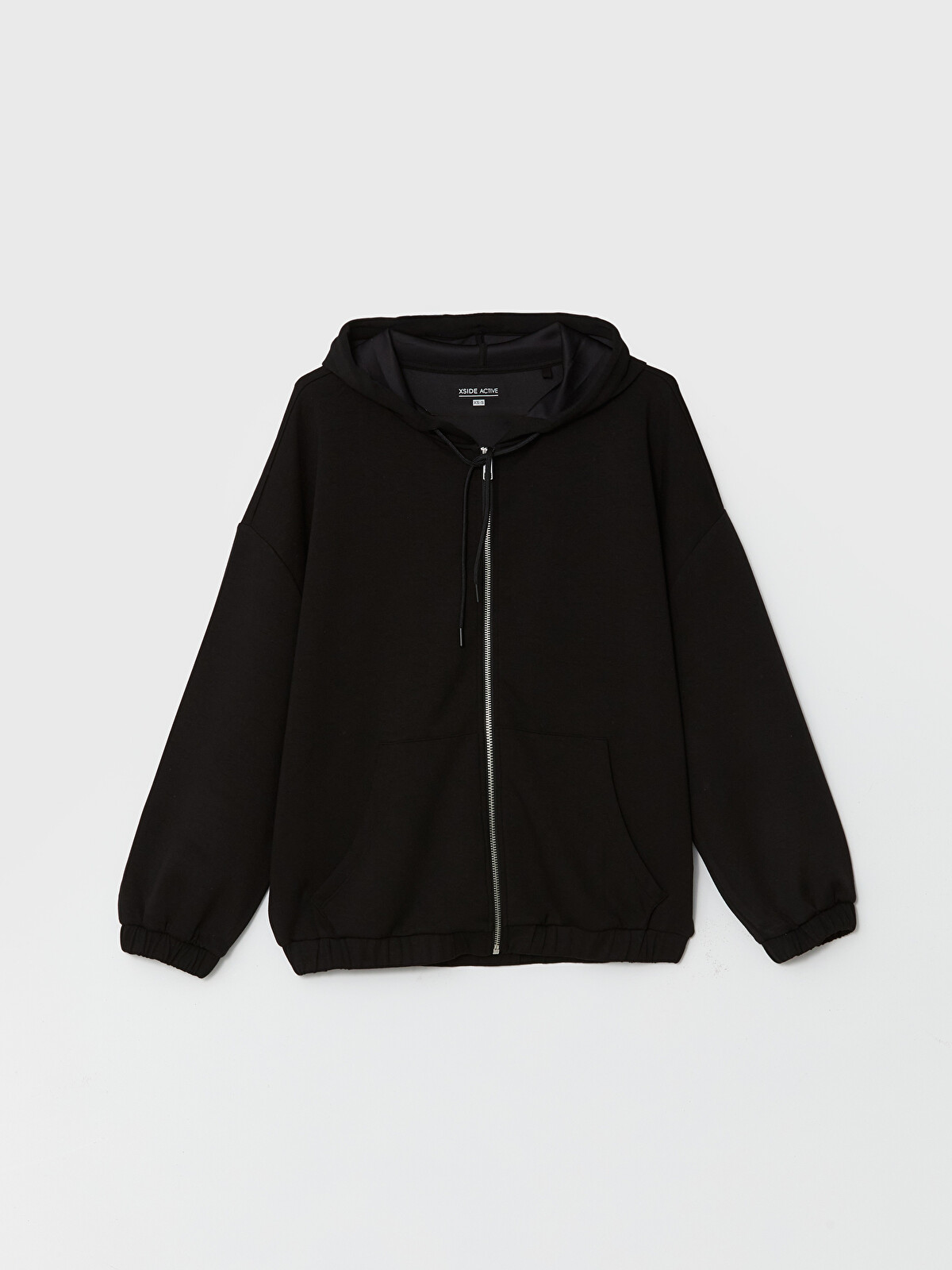 ゆき XSIDE ACTIVE Kapüşonlu Oversize Kadın Fermuarlı Sweatshirt