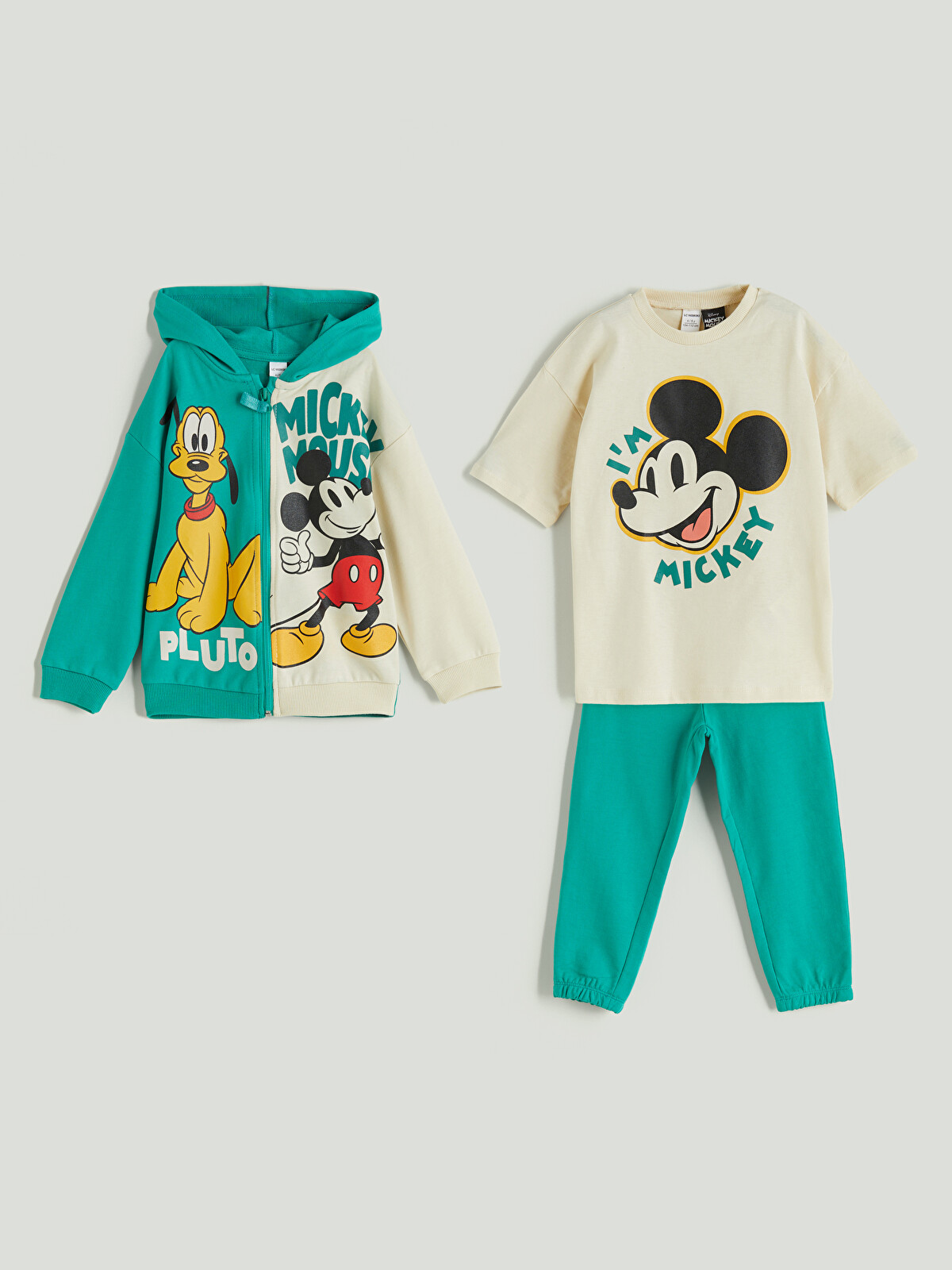 LCW Kids Mickey Mouse Baskılı Erkek Çocuk Takım 3'lü - S57460Z1