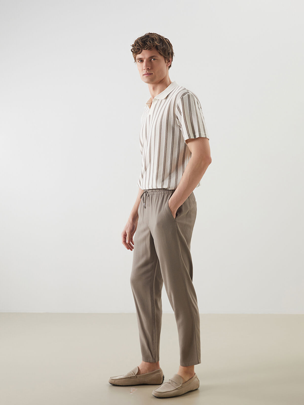 LCW Vision Kahverengi Standart Kalıp Keten Karışımlı Erkek