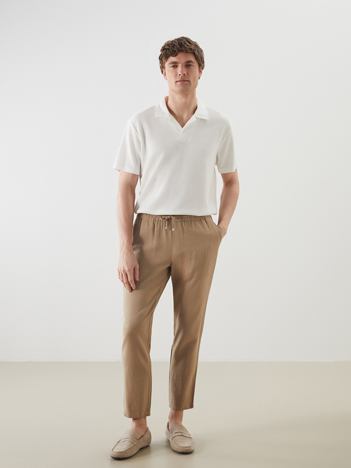 LCW Vision Standard Fit Linen Blend Men's Trousers - S57886Z8-FA2