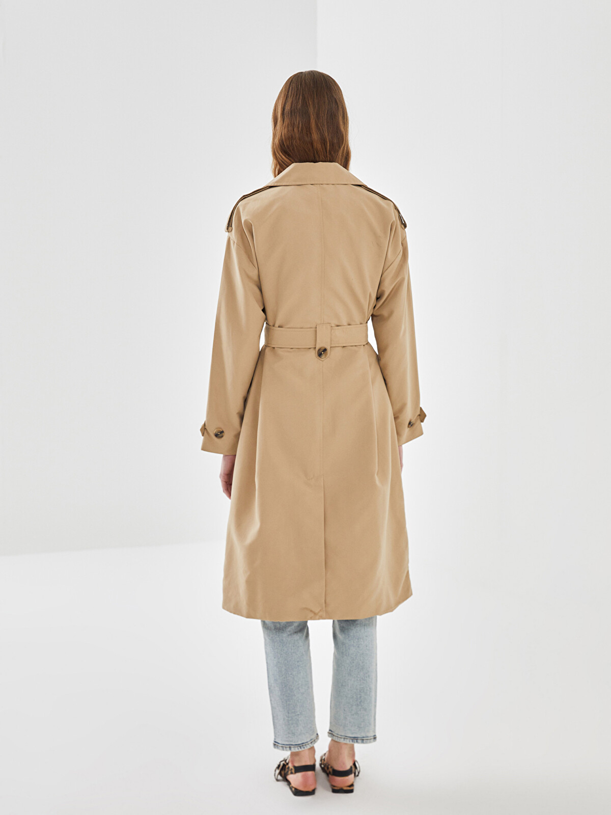 LCW Vision Jacket Collar Oversize Women's Trench Coat - S57966Z8