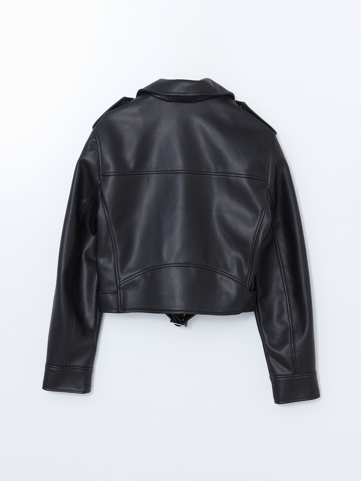 LCW Vision Siyah Biker Yaka Kadın Deri Görünümlü Ceket - S57969Z8